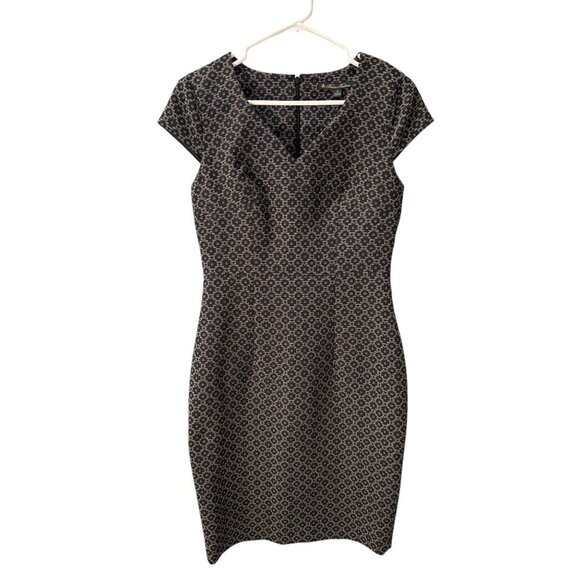 Brooks Brothers Jacquard Sleeveless A-Line Cotton/Poly Sheath Dress Size 4, EUC - Picture 1 of 7